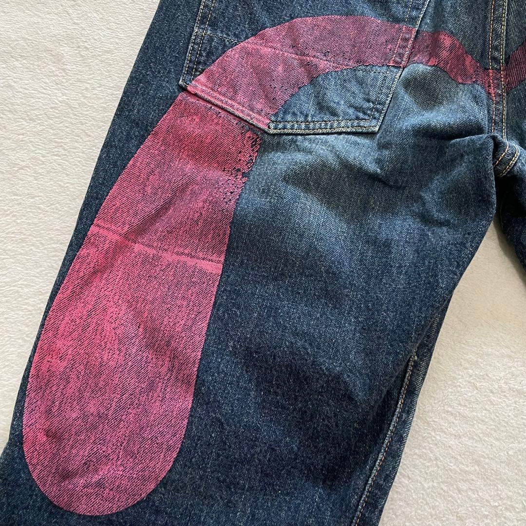 EVISU ハーフデニム　ビッグカモメ　ピンク　赤耳　塩谷ブラザーズ　日本製