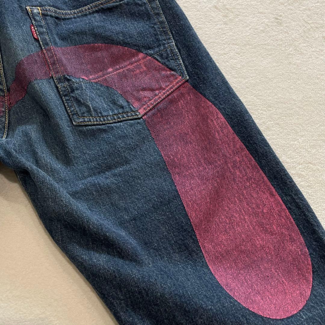 EVISU ハーフデニム　ビッグカモメ　ピンク　赤耳　塩谷ブラザーズ　日本製