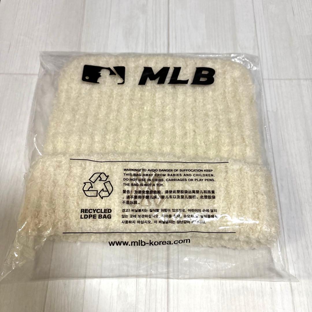 韓国限定❣️MLB カリナpick 猫耳 ミャオン ビーニー 白 TWS
