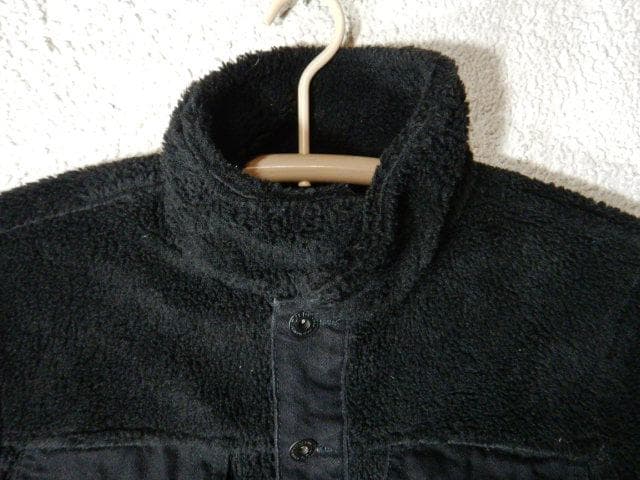 o5771　ZARA　ボア　フリース　ジャケット　部分　ブラックデニム　デザイン