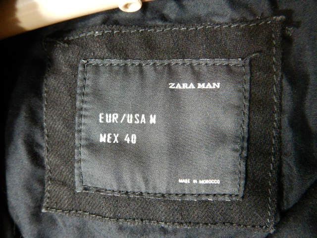 o5771　ZARA　ボア　フリース　ジャケット　部分　ブラックデニム　デザイン