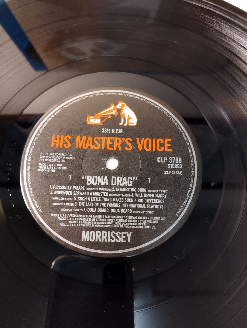 MORRISSEY BONA DRAG UK盤アナログレコード
