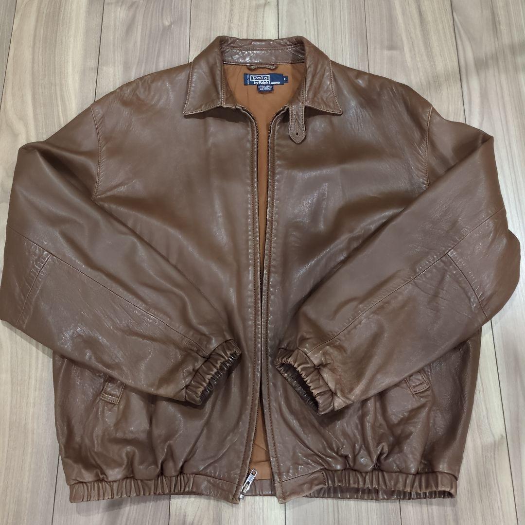 90s ラルフローレン ポニーなし レザーJKT ポルトガル製