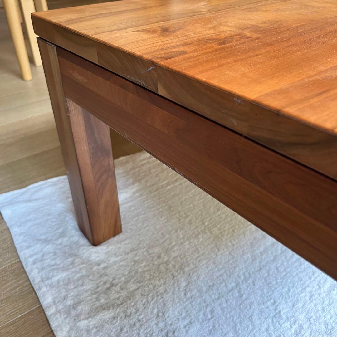 無印良品 無垢材ローテーブル 引出し付き ウォールナット 110×55×35cm