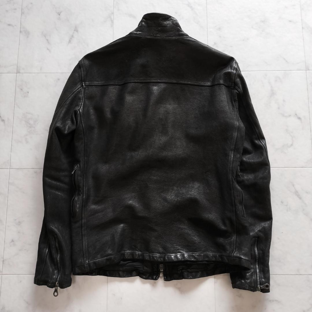 バックラッシュ ドイツキップ製品染めレザージャケット XL ブラック 10AW