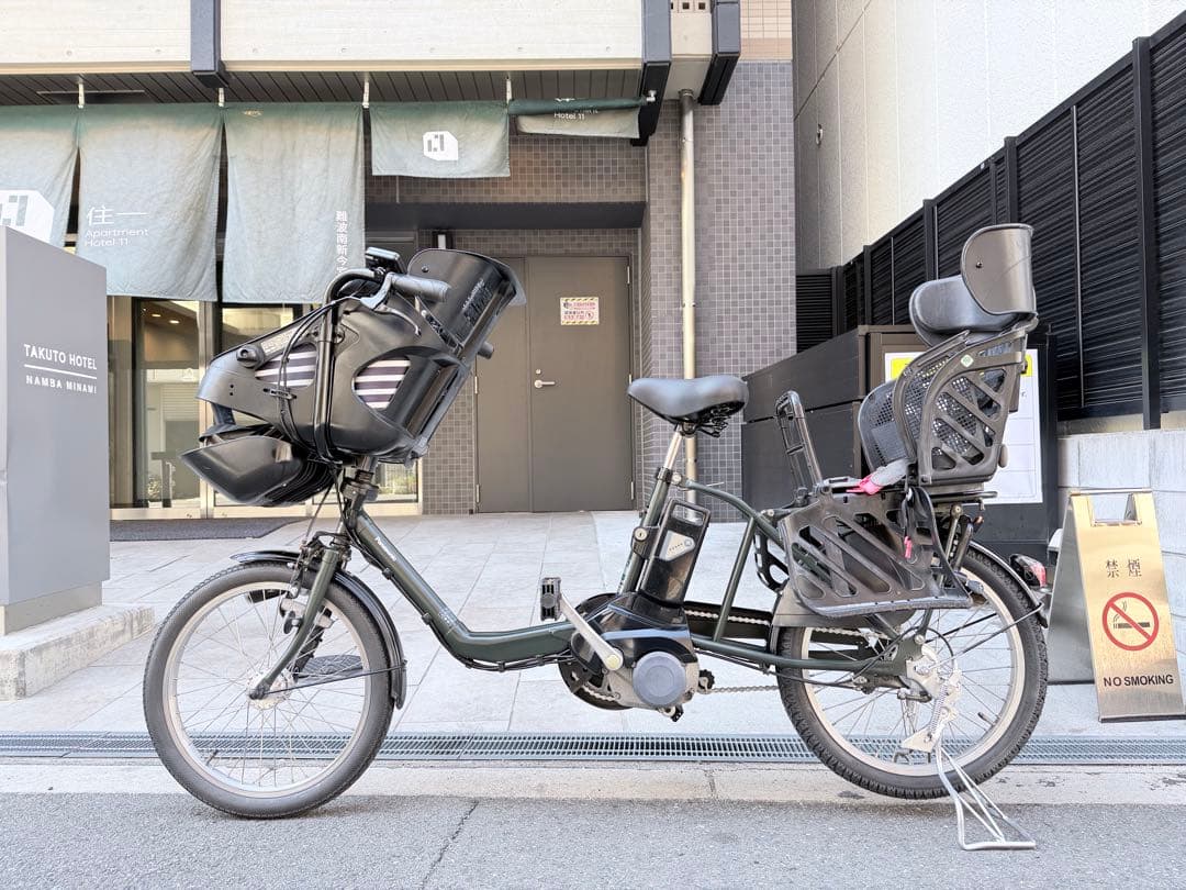 子供乗せ　パナソニック　電動アシスト自転車 チャイルドシート付き ダークグリーン