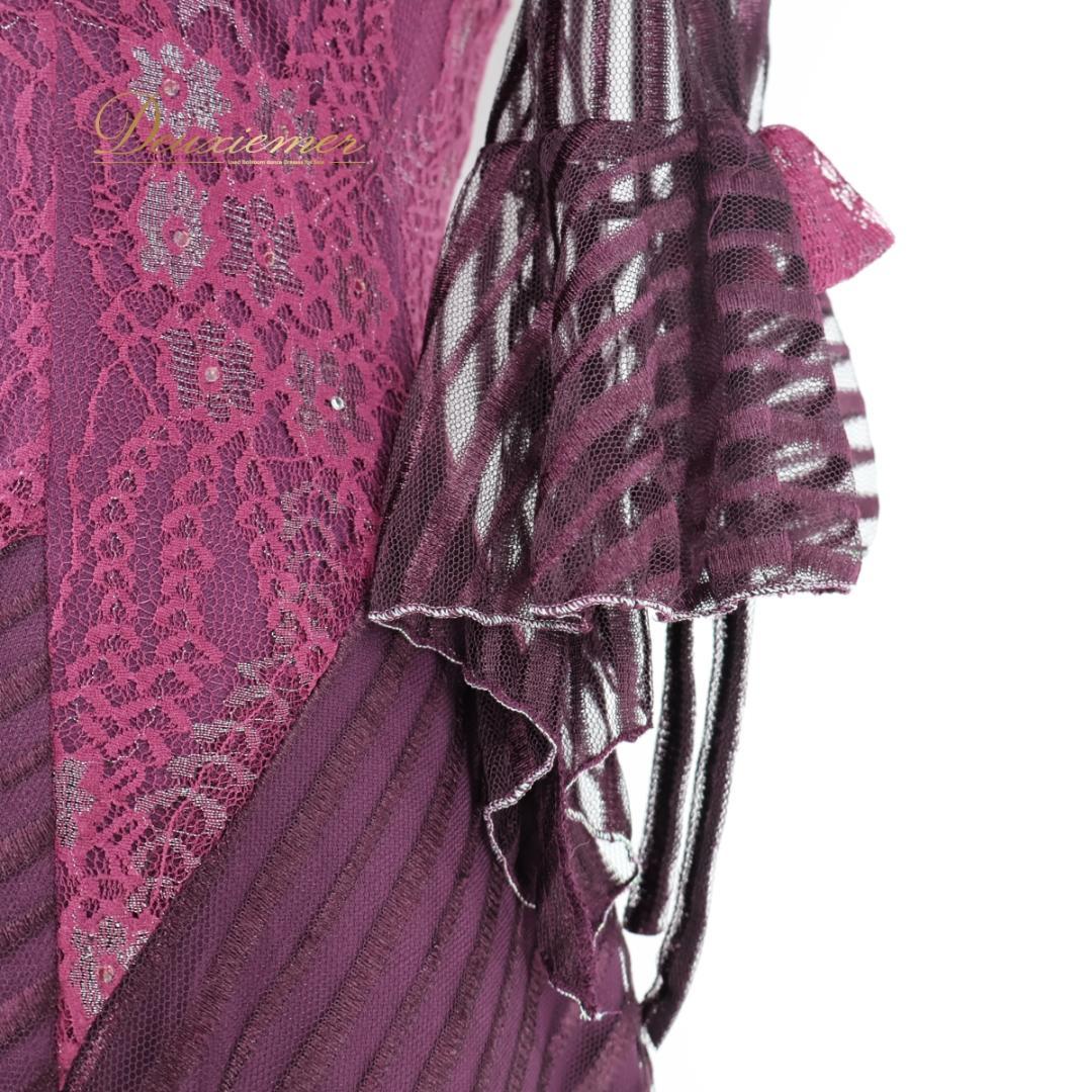 【社交ダンス衣装】パープル prima boutique ドレス 紫 レース