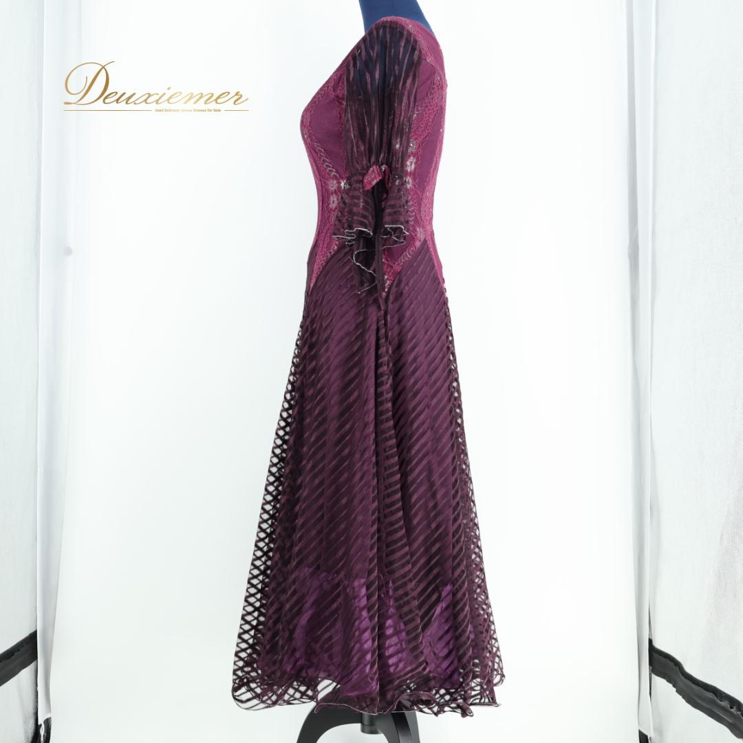 【社交ダンス衣装】パープル prima boutique ドレス 紫 レース