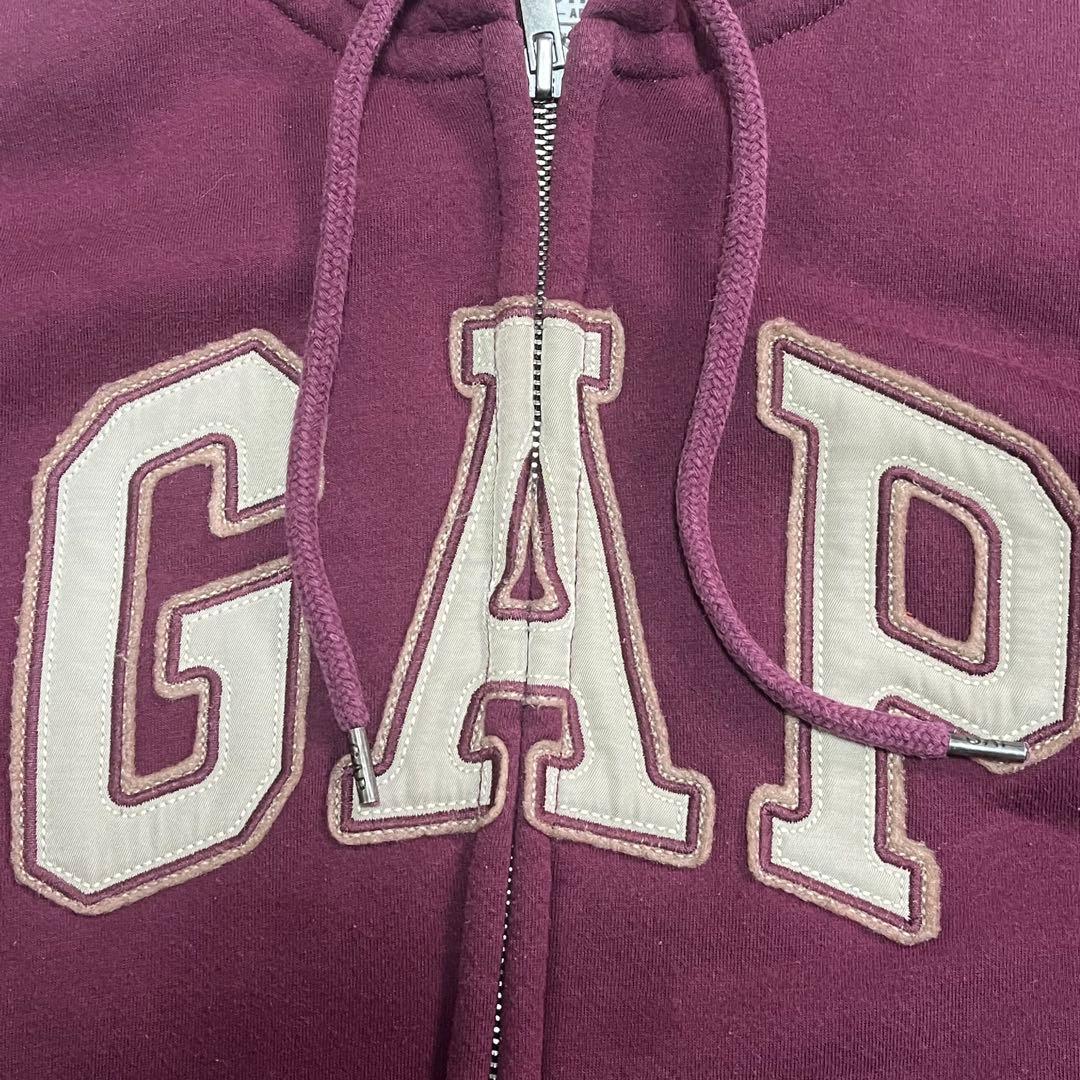 希少OLD GAP ギャップ ジップパーカー 裏ボア 裏起毛 ワインレッド