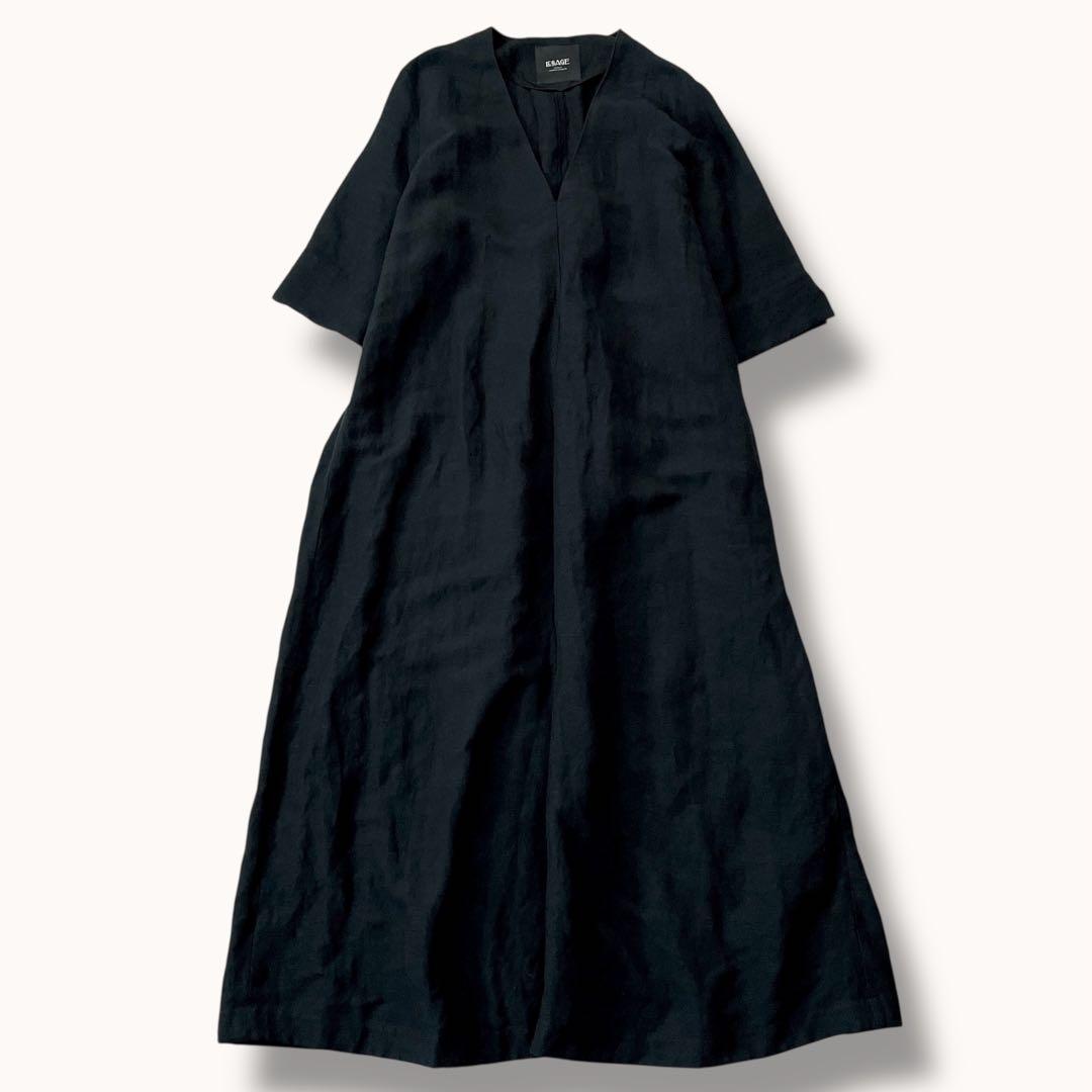 ケ*イ様 美品♪ジャーナルスタンダードレサージュ リネン Vネック 半袖ワンピー