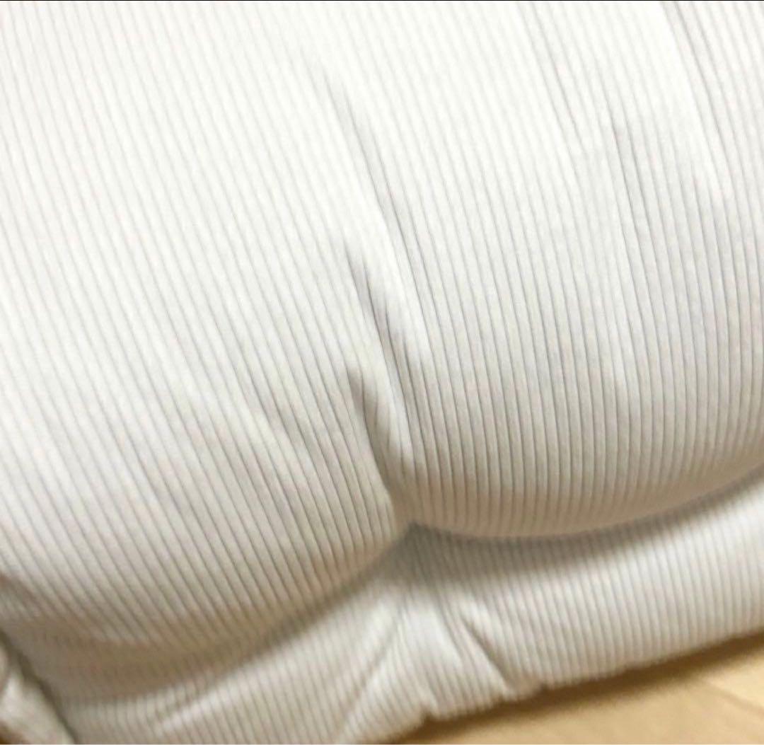 新品未使用 低反発背もたれクッション 白コーデュロイ ホワイト 直方体 新生活