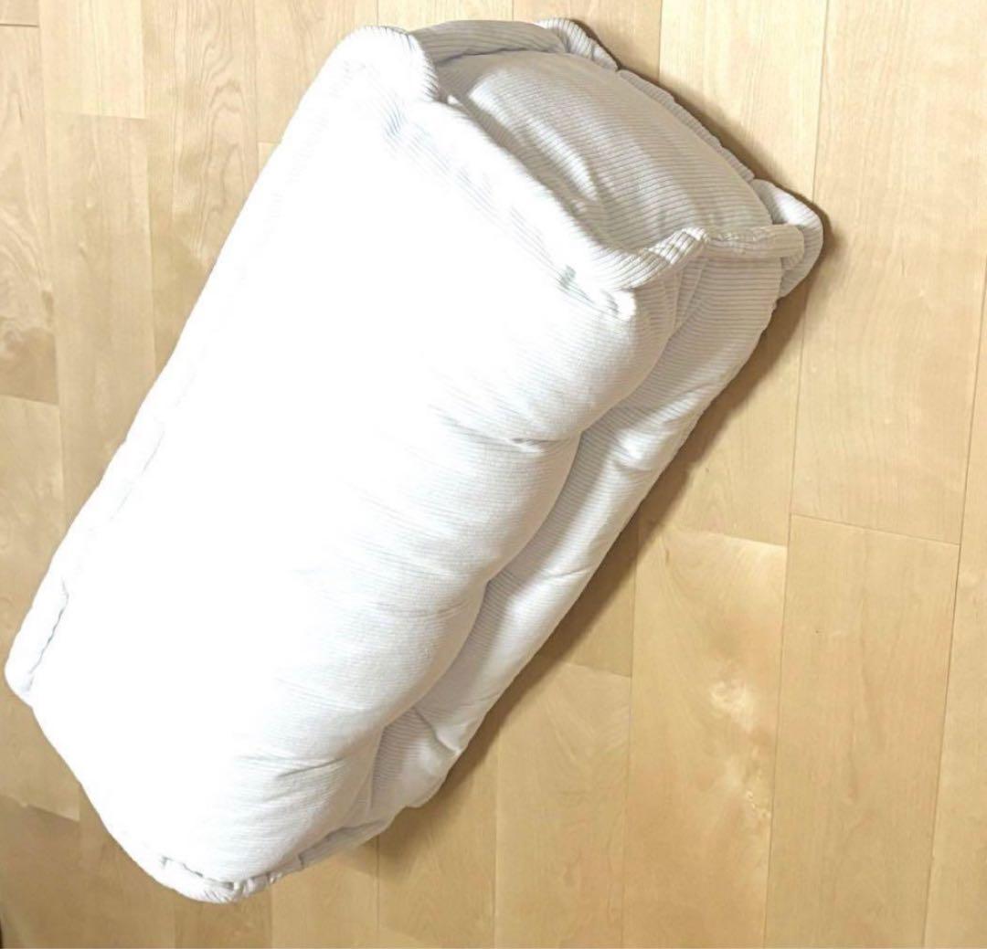 新品未使用 低反発背もたれクッション 白コーデュロイ ホワイト 直方体 新生活