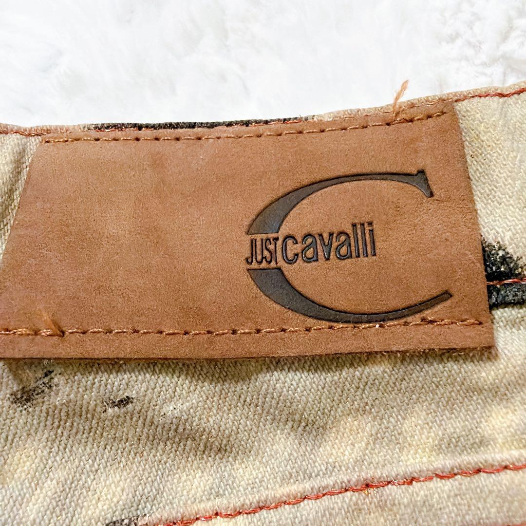 Just Cavalli ゼブラ柄 ブリーチ デニム M イタリア製 Y2K