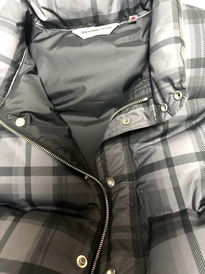 A BATHING APE BAPE チェック ダウンベスト XS 美品 エイプ