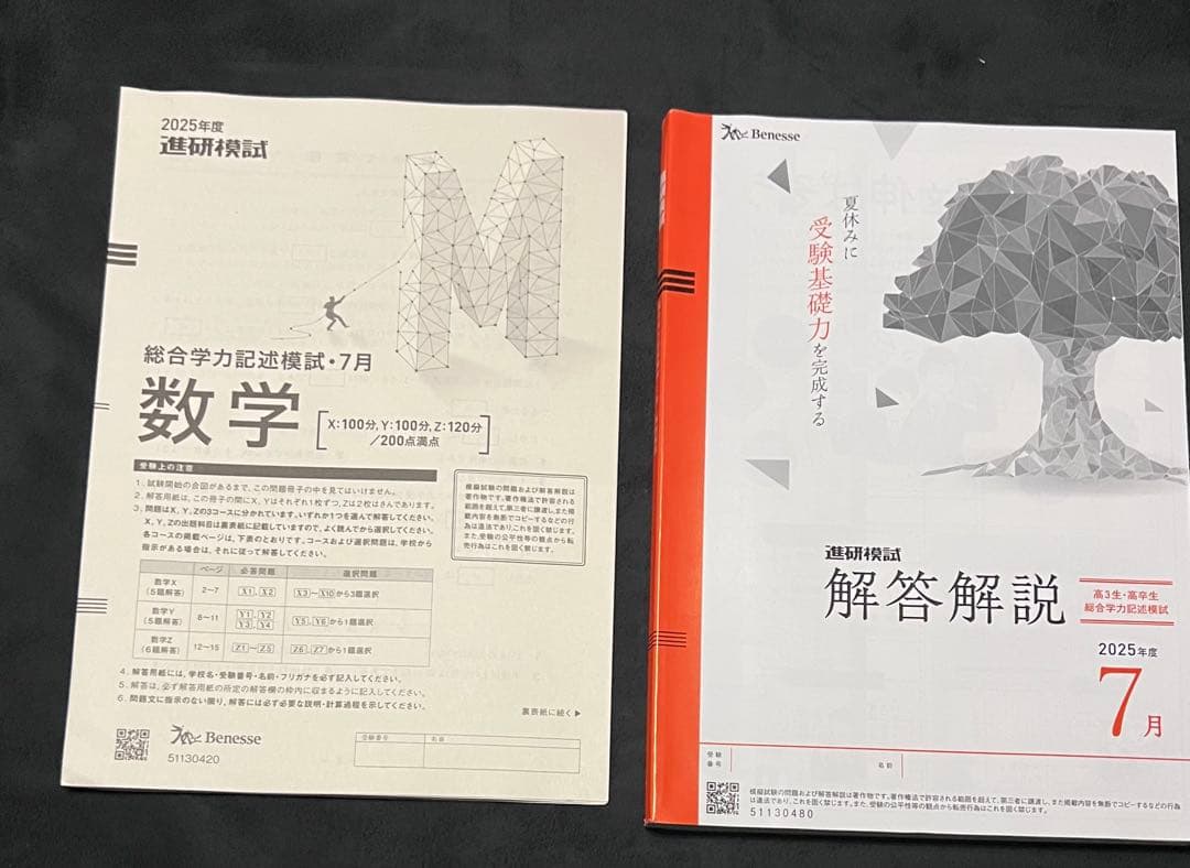 進研記述模試 2025 7月 10月 理系セット