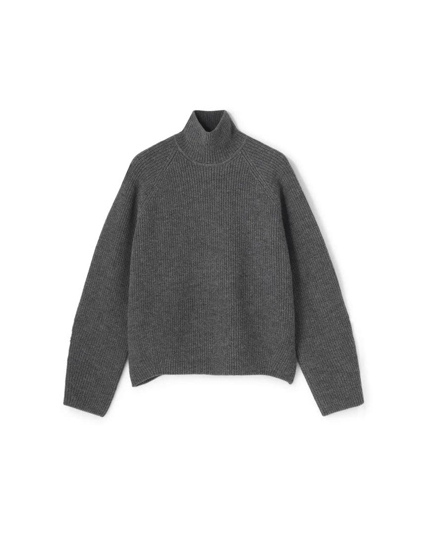 BIYOMA 新品 ウールリブニット タートルネックプルオーバー ニットセーター