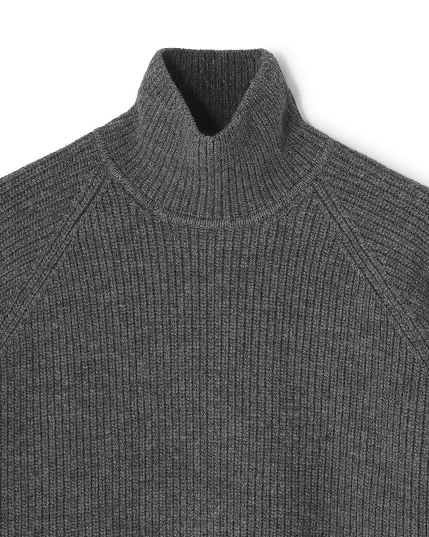 BIYOMA 新品 ウールリブニット タートルネックプルオーバー ニットセーター
