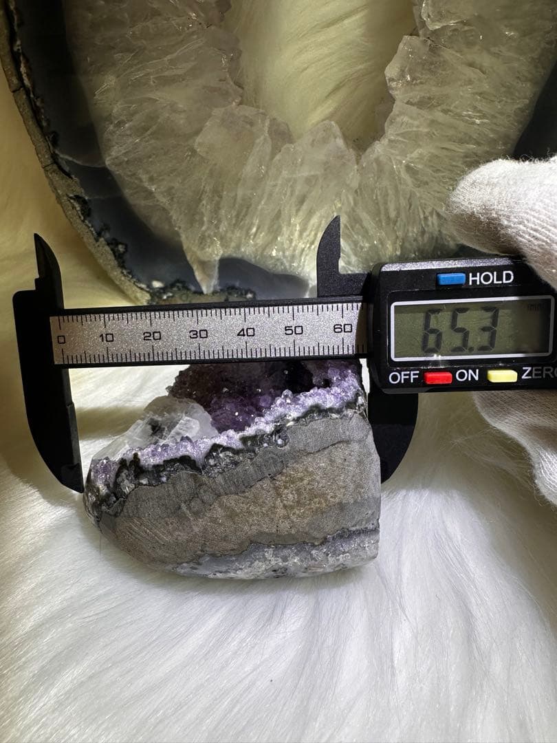 ウルグアイ産 アメジストドーム ピンクカルサイト共生 約223g 天然石1148
