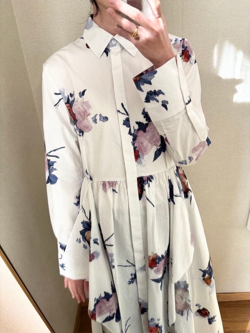 ERDEM アーデム　ローズ　フラワー　花柄　シャツ　ドレス　ワンピース