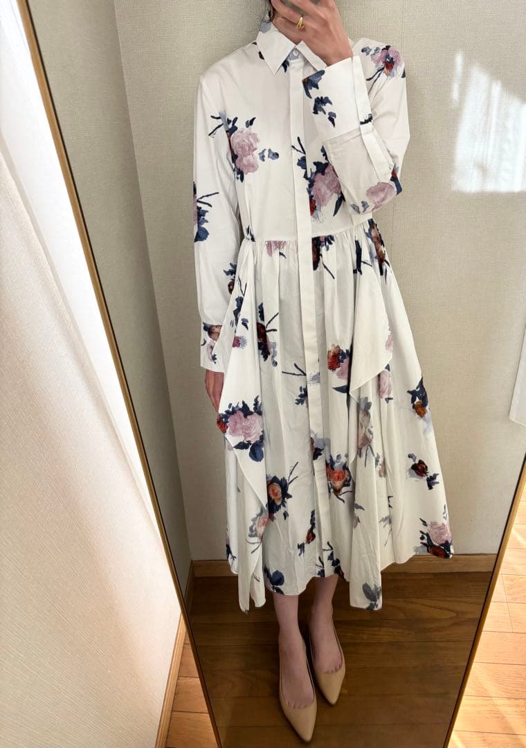 ERDEM アーデム　ローズ　フラワー　花柄　シャツ　ドレス　ワンピース