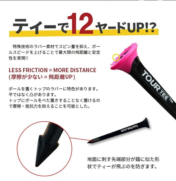 5個セット【新品】限定カラー折れにくい・スピン量軽減　ティー（ロング・ショート）