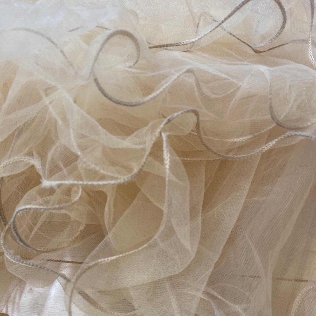 社交ダンス　エレガントなベージュのダンスドレス　刺繍　ストーン