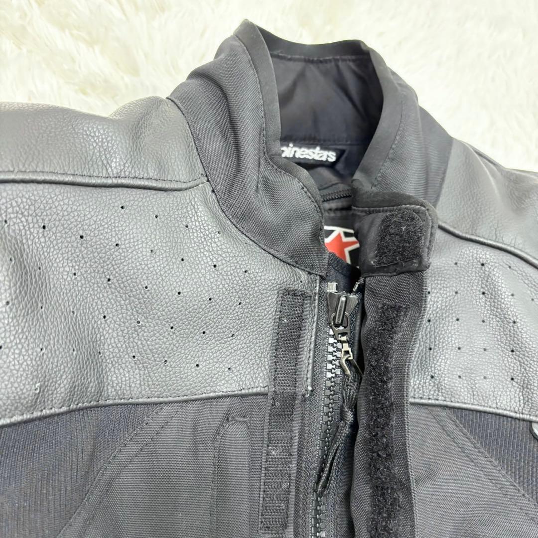 アルパインスターズ ライダースジャケット ライナー付き レザー ロゴ型押し XL