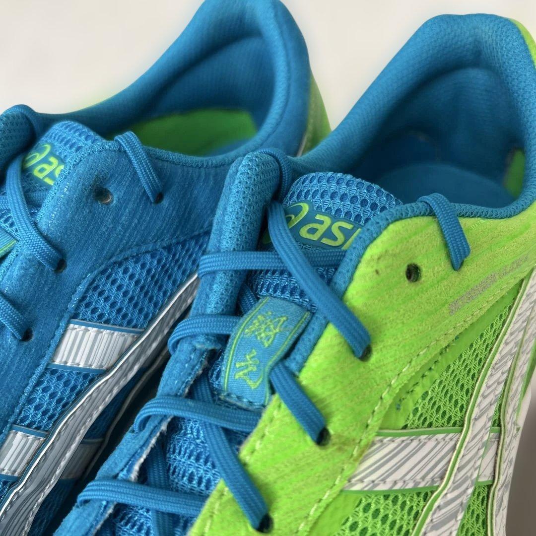 asics ランニングシューズ 4-wide 27.5cm 緑／青