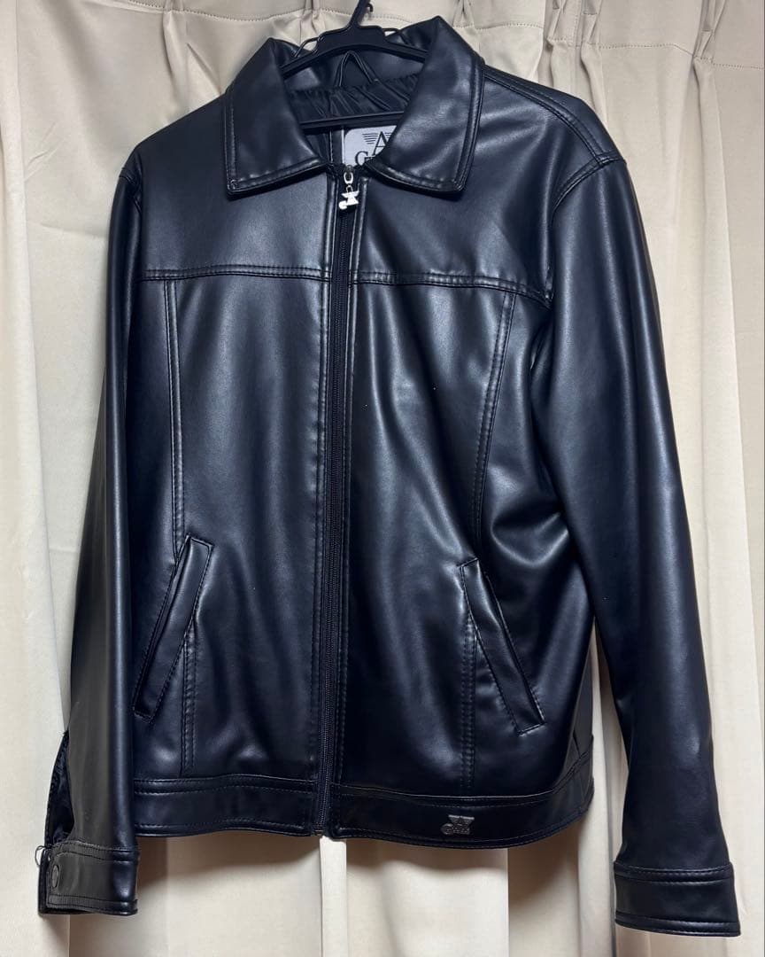 アルマーニ コレッツォーニ レザージャケット　黒　Mサイズ