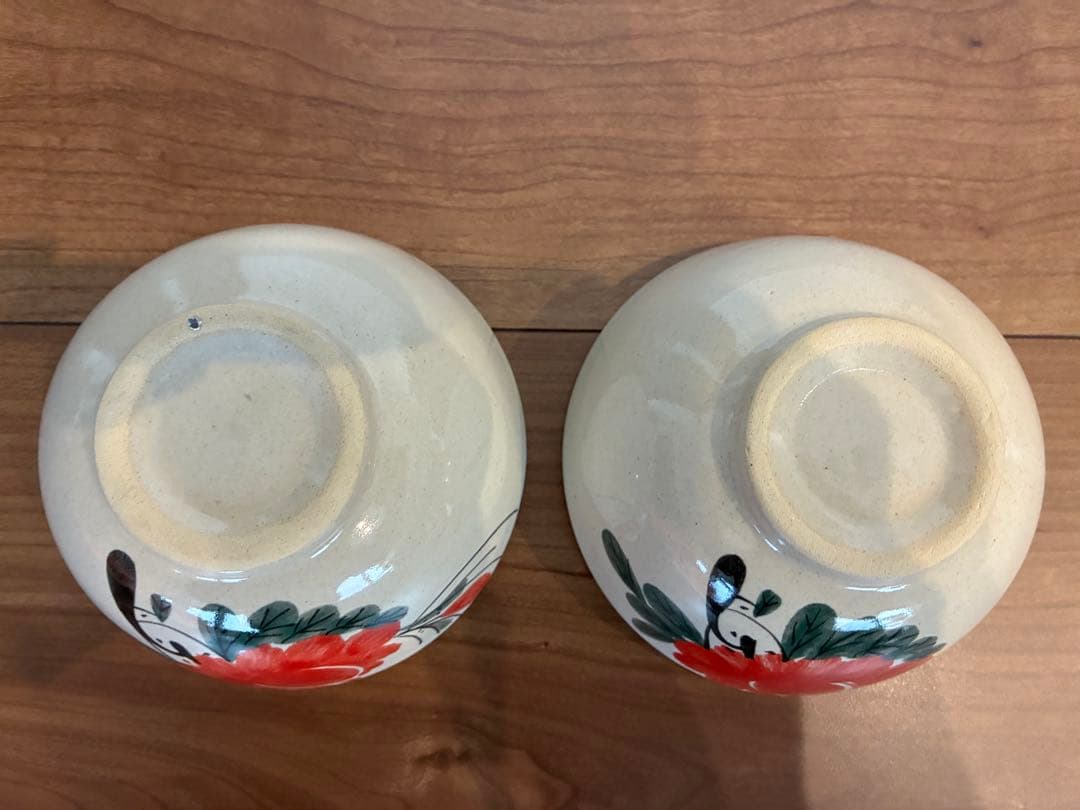 ソンべ焼き　ライテウ焼き　ベトナム 茶碗　取り皿　豆皿　花柄陶器皿 6枚セット