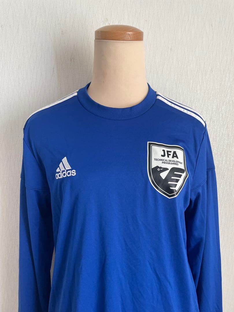 adidas アディダス JFA 長袖サッカーウェア プラシャツ 青　Mサイズ