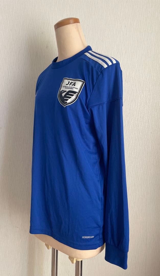adidas アディダス JFA 長袖サッカーウェア プラシャツ 青　Mサイズ