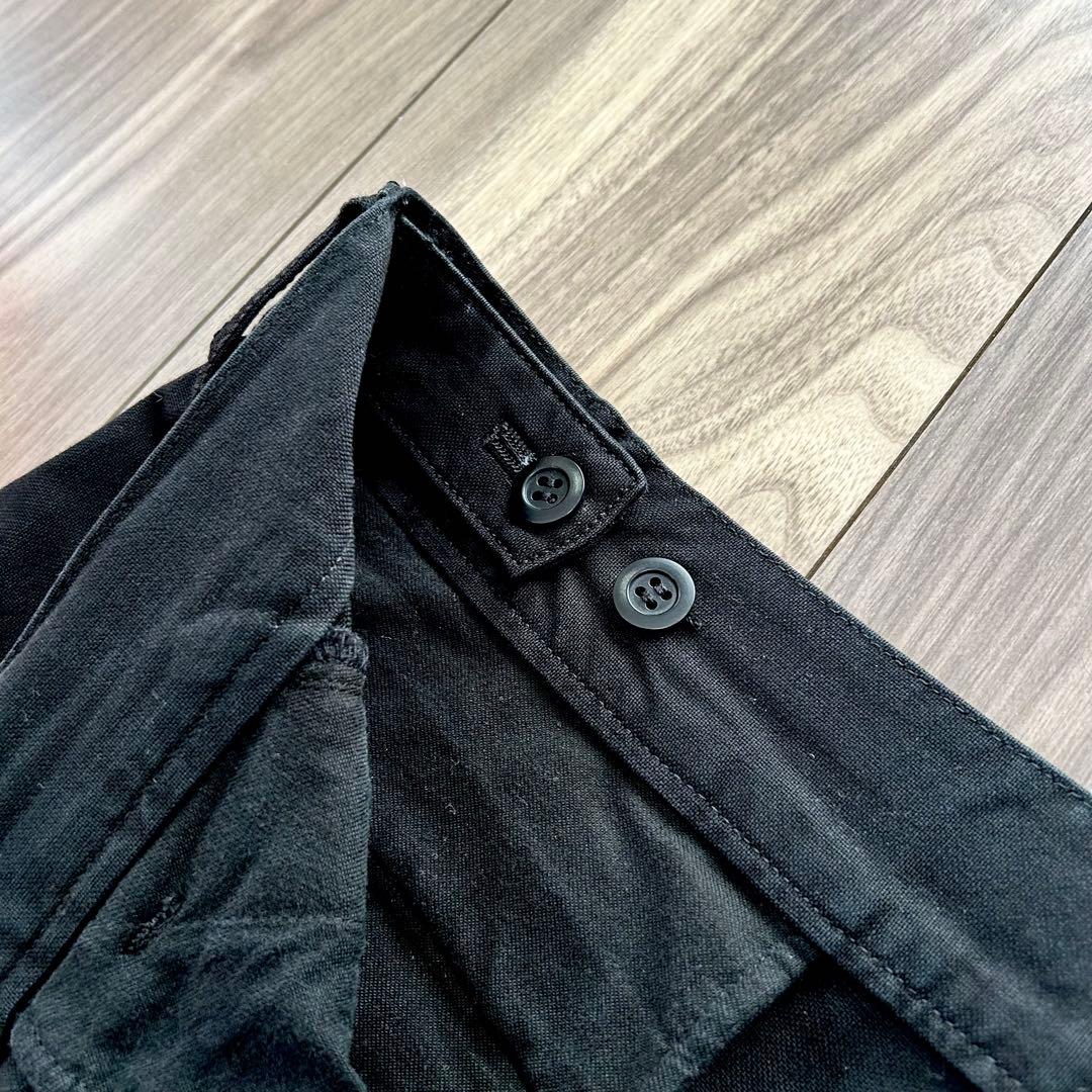 DIGAWEL ブラックカーゴパンツ ドローストリング付き　製品染め加工