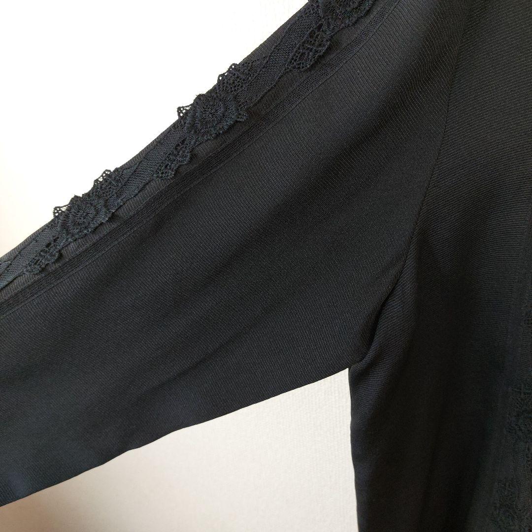 KEITA MARUYAMA　レース刺繍シルクシャツ 花柄 黒 M 長袖