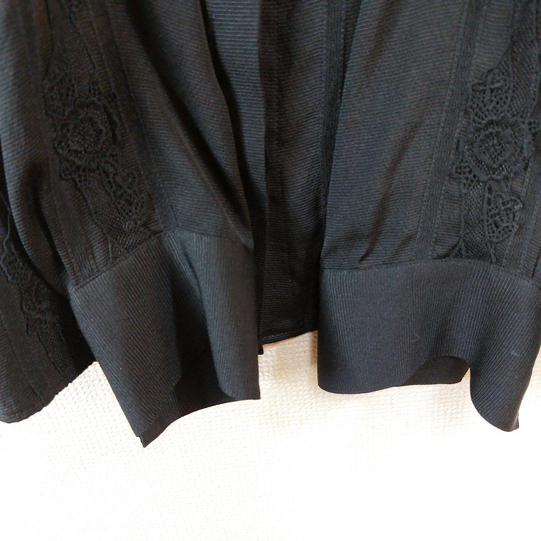 KEITA MARUYAMA　レース刺繍シルクシャツ 花柄 黒 M 長袖