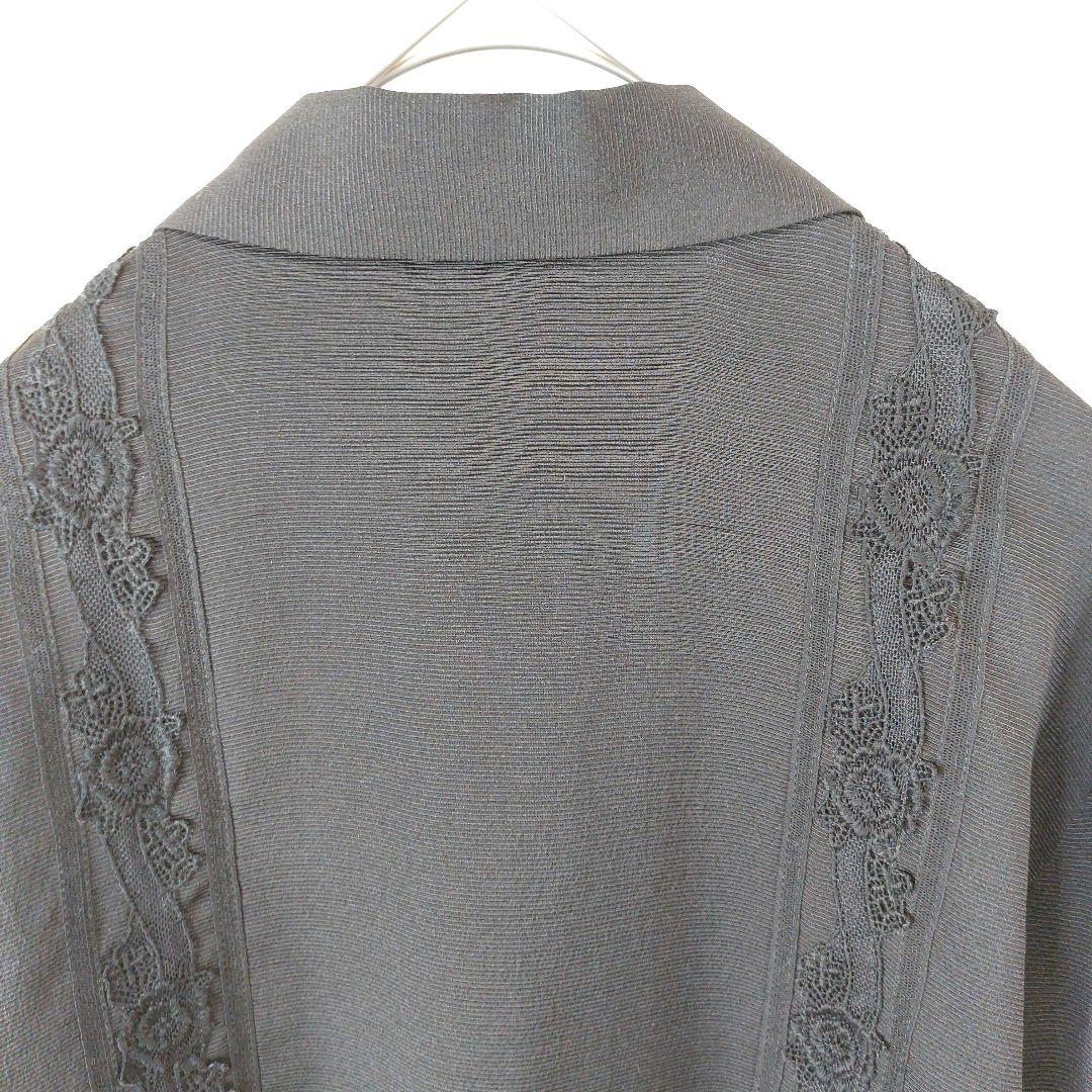 KEITA MARUYAMA　レース刺繍シルクシャツ 花柄 黒 M 長袖
