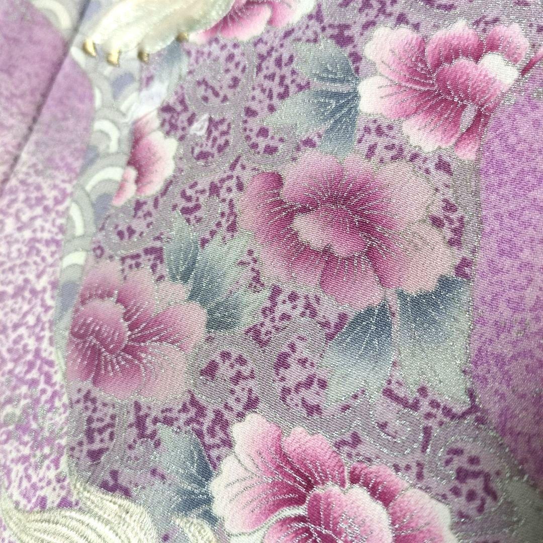 古典幾何グラデ 唐獅子刺繍 留袖リメイクドレス