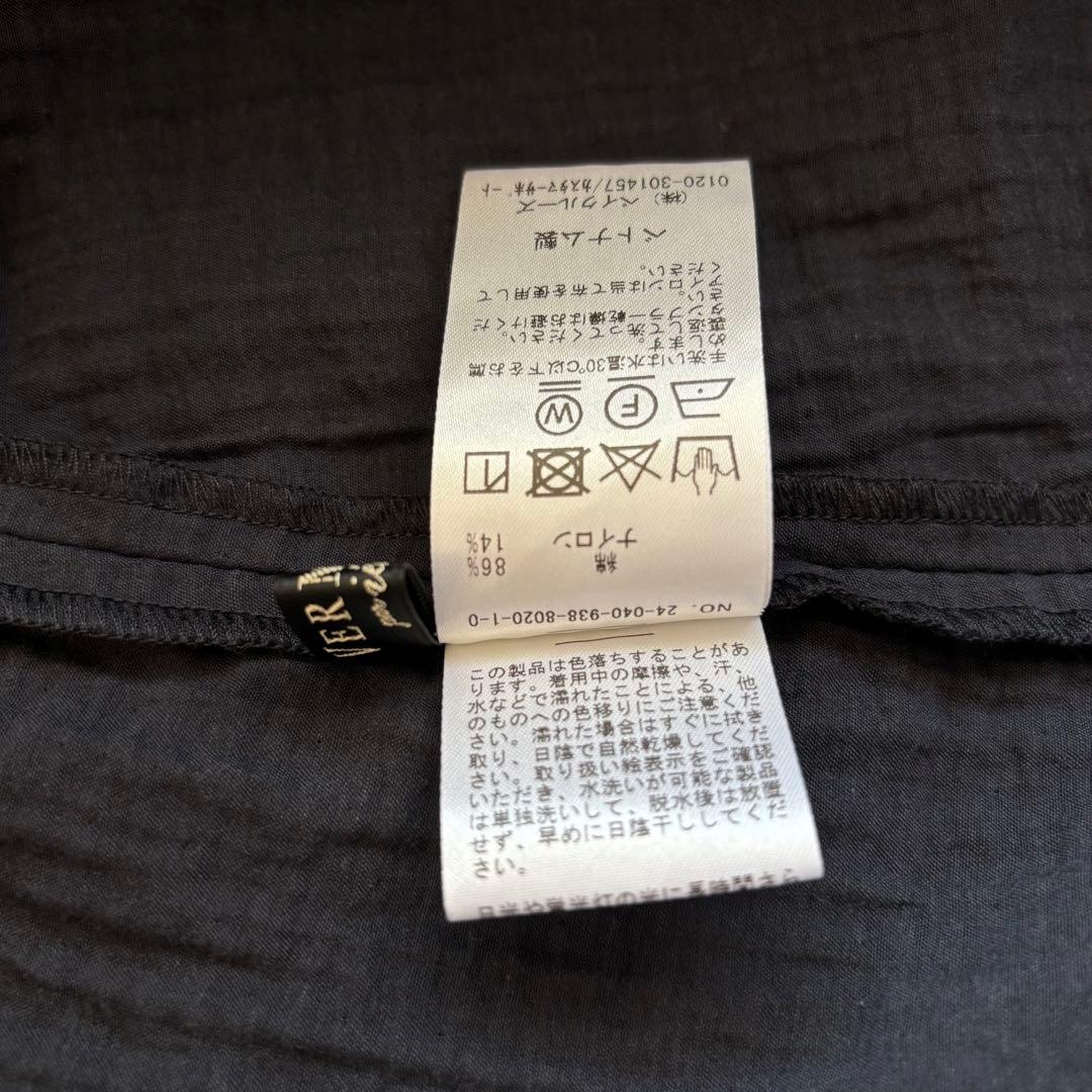 極美品✨ 24SSヴェルメイユパーイエナ パフスリーブワンピース 38 濃紺