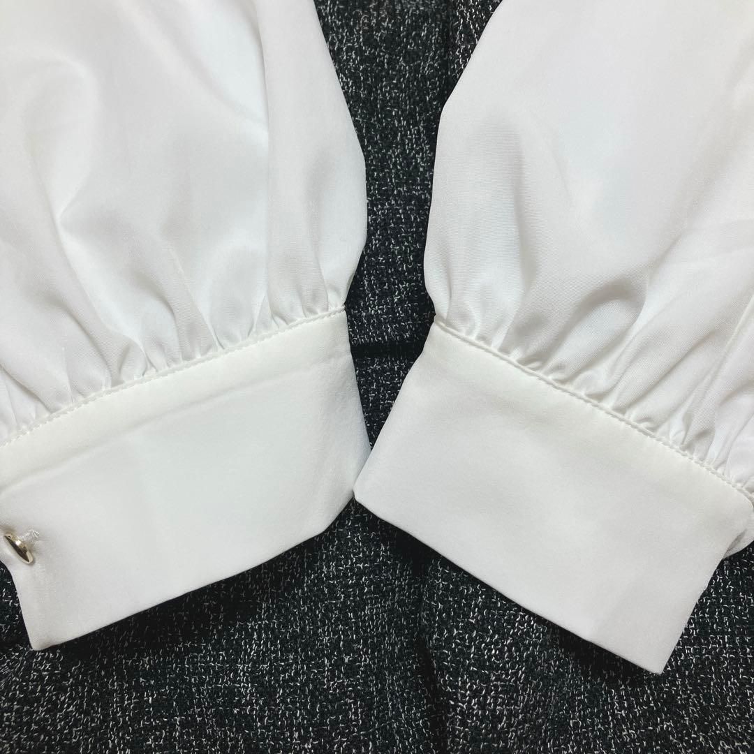 未使用　美品　anySiS　【洗える】ツイードコンビ ワンピース ブラック系　２