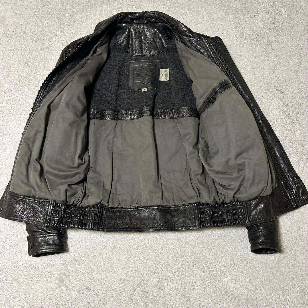 COACH コーチ 本革 レザージャケット ブラック S フルグレインレザー