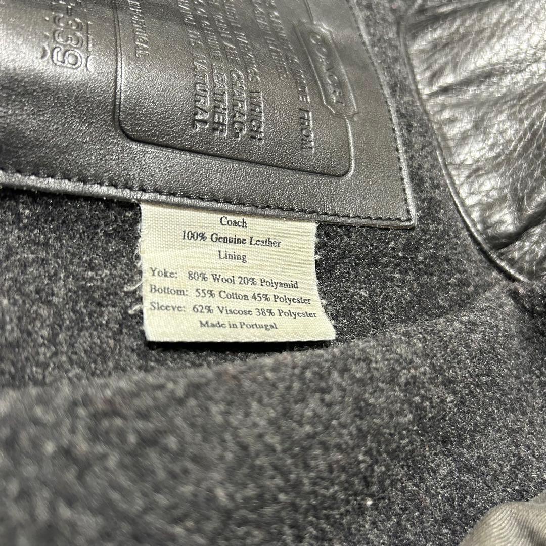 COACH コーチ 本革 レザージャケット ブラック S フルグレインレザー