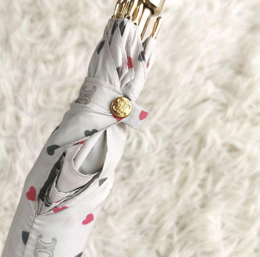 美品✨CELINE 雨傘 長傘 マカダム柄 トリオンフ ハート柄 軽量 ロゴ