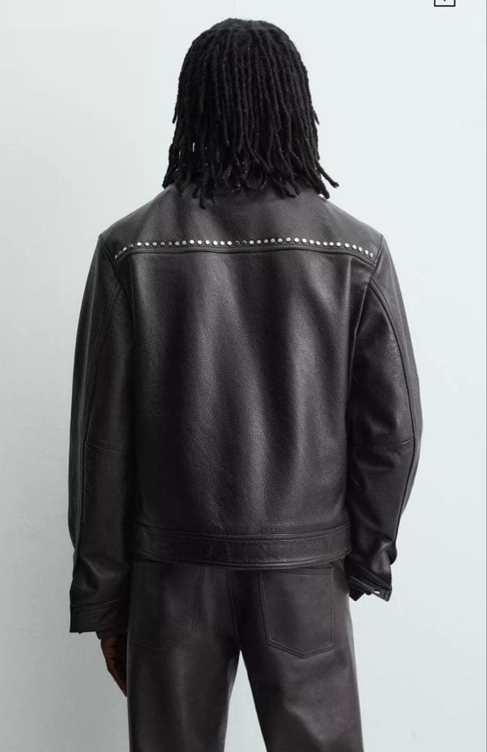 Zara ザラ スタッズ ブラックレザー ライダース