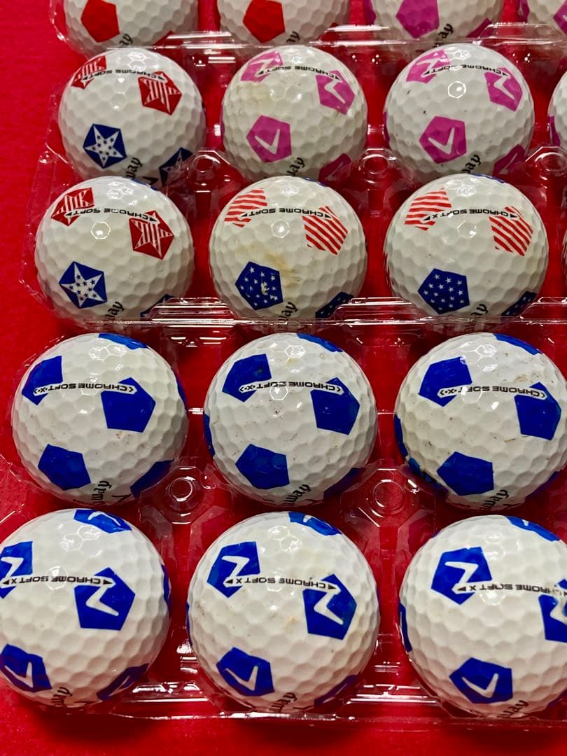 M138【中古ゴルフボール】キャロウェイ/クロムソフト《サッカー柄》計30個