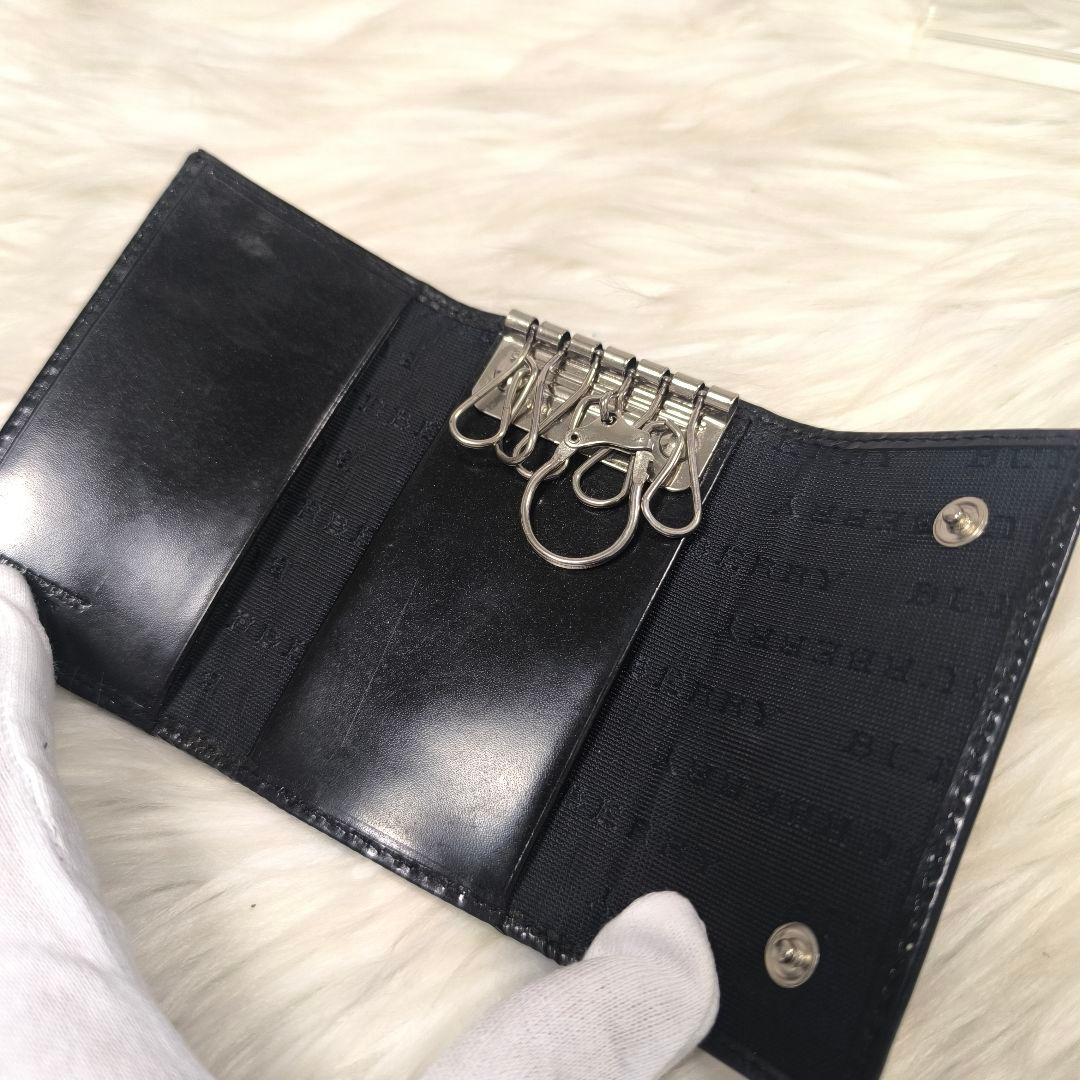 【極美品】バーバリー　ノヴァチェック　PVC レザー　6連キーケース