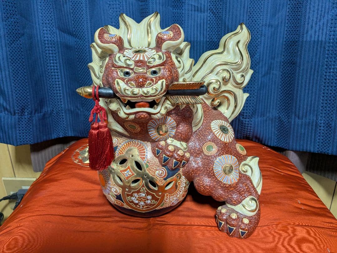 九谷焼清香作球乗り獅子美品、値下げしました最終値下げ