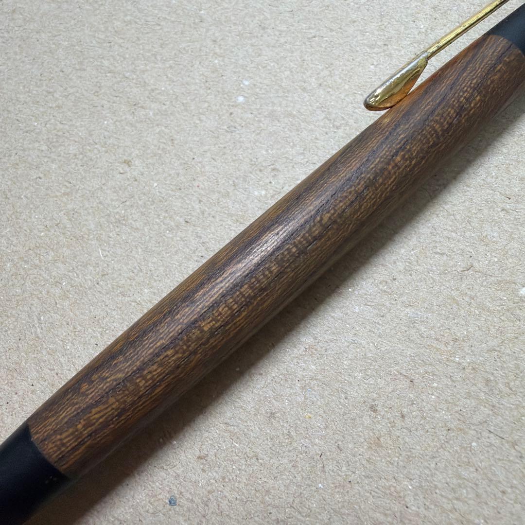 野原工芸 欅 シャーペン 0.5mm 旧型 ゴールド金具 ダブルノック式 木軸