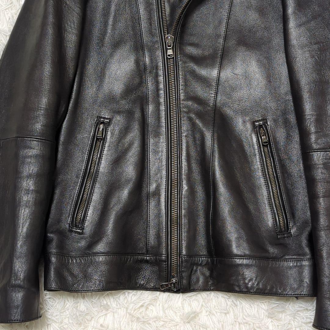 美品✨5351プールオム セミダブルライダースジャケット ラムレザー 黒 M相当