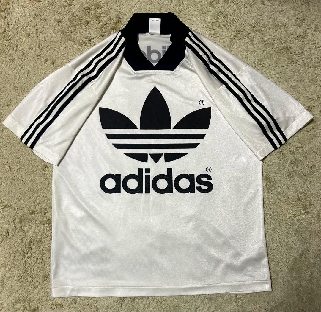 90s adidas アディダス ヴィンテージ ビッグトレフォイル ゲームシャツ