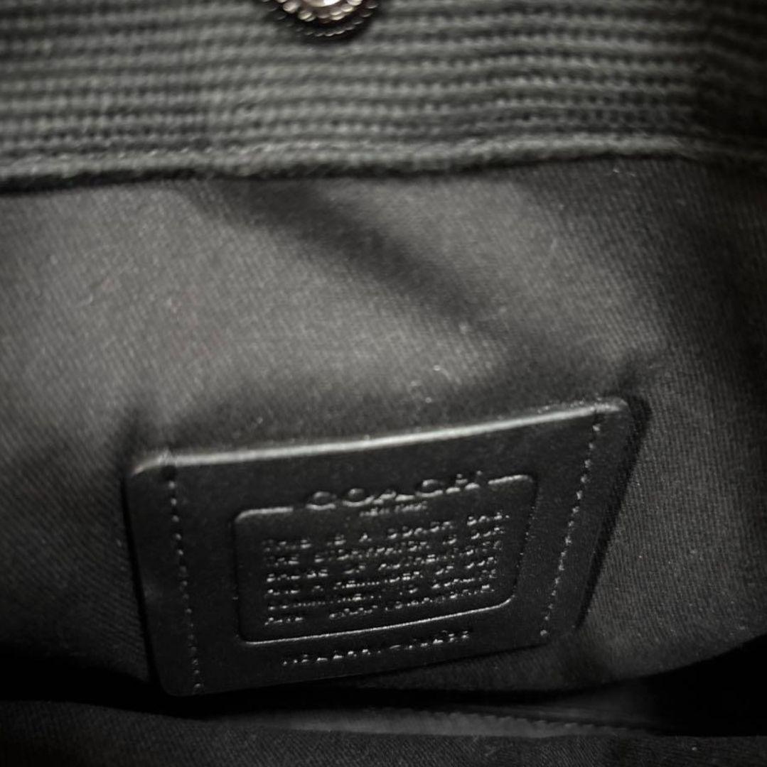 本日限定！コーチCOACH トートショルダーバッグ ブラックキャンパス地＆レザー